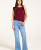 KNITTED TOP WITH ELASTICATED HEM