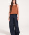 KNITTED TOP WITH ELASTICATED HEM