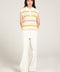 STRIPED POLO KNIT TOP