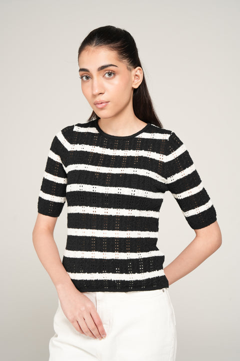 STRIPED KNIT TOP
