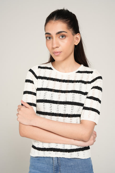 STRIPED KNIT TOP