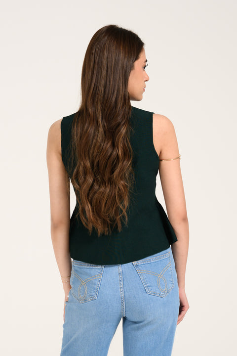 KNITTED PEPLUM TOP