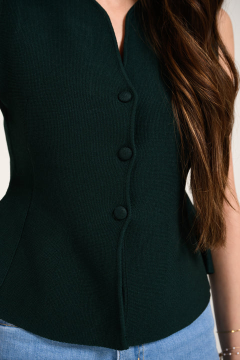 KNITTED PEPLUM TOP