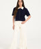 CONTRAST KNIT BUTTON DOWN TOP