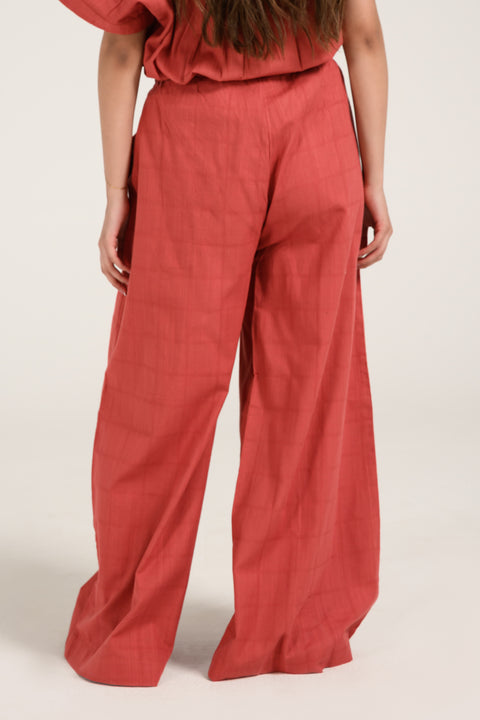 TEXTURED WIDE LEG TROUSERS