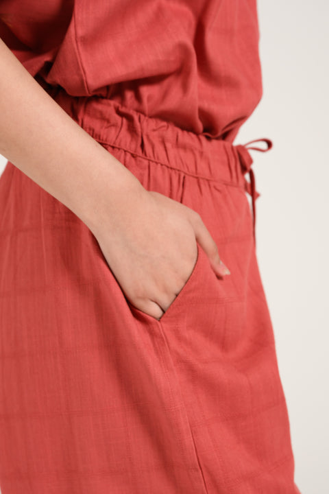 TEXTURED WIDE LEG TROUSERS