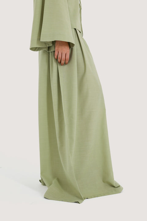 WIDE LEG PLEATED TROUSERS