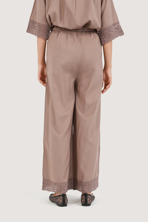 WIDE LEG TROUSER WITH LACE DETAIL