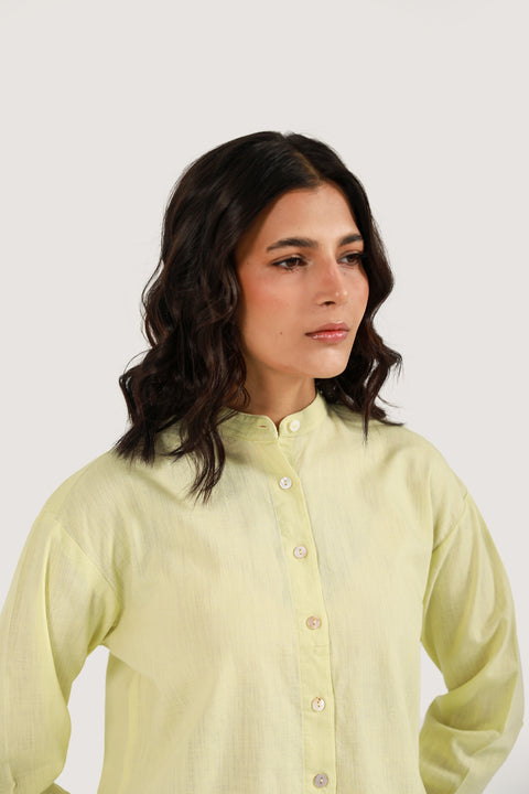 CROPPED BUTTON DOWN TOP
