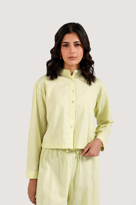 CROPPED BUTTON DOWN TOP