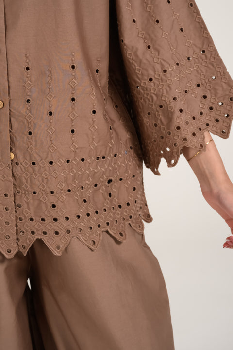 SCHIFFLI BUTTON DOWN TOP