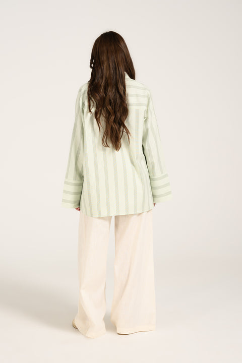 STRIPED HALF PLACKET TOP