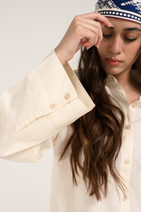 LINEN BLEND REGULAR TOP
