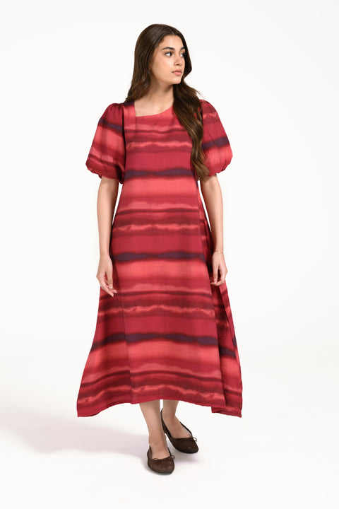 ASYMMETRICAL PRINTED DRESS