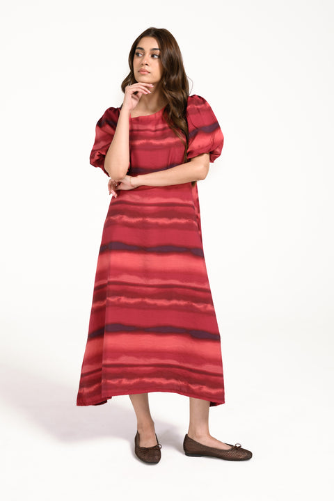 ASYMMETRICAL PRINTED DRESS
