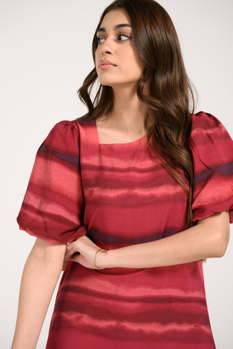 ASYMMETRICAL PRINTED DRESS