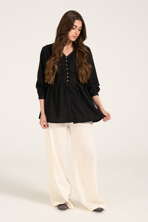 SCHIFFLI BLOUSED TOP