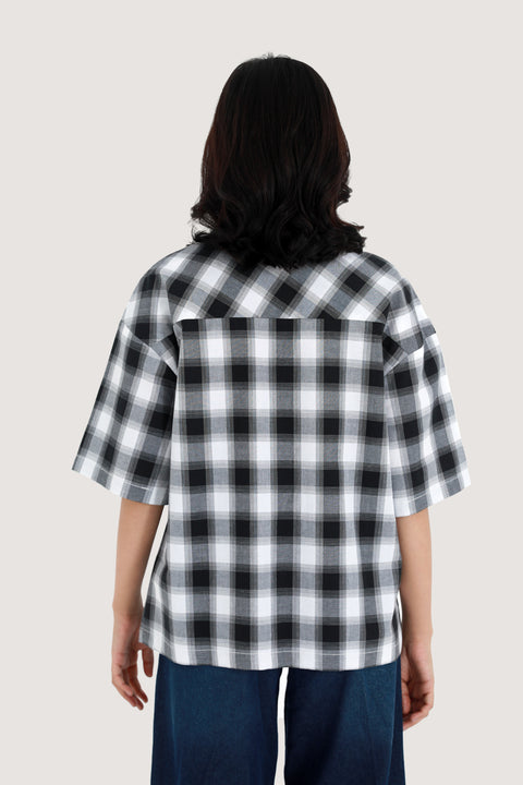 CHECKERED BUTTON DOWN TOP