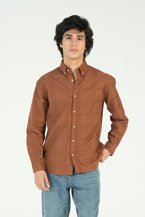 RELAXED FIT DOBBY SHIRT