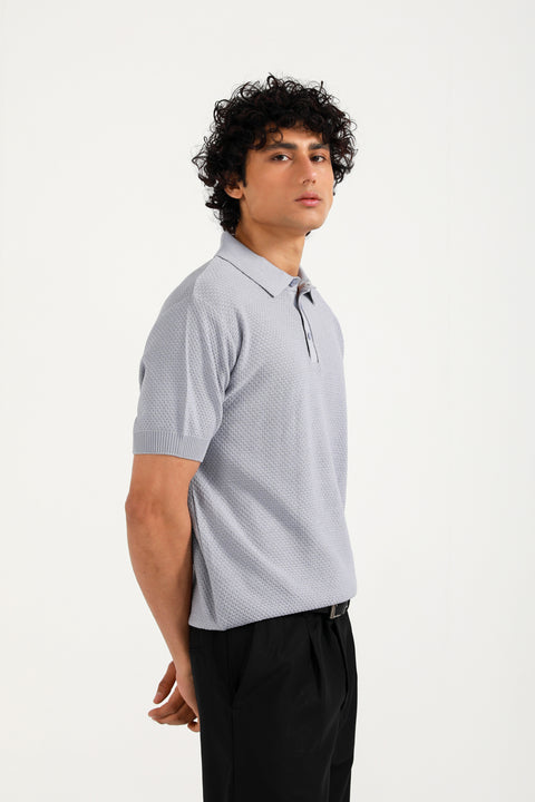 TEXTURED KNITTED POLO