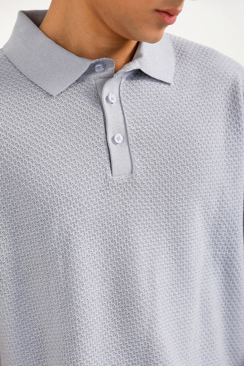 TEXTURED KNITTED POLO