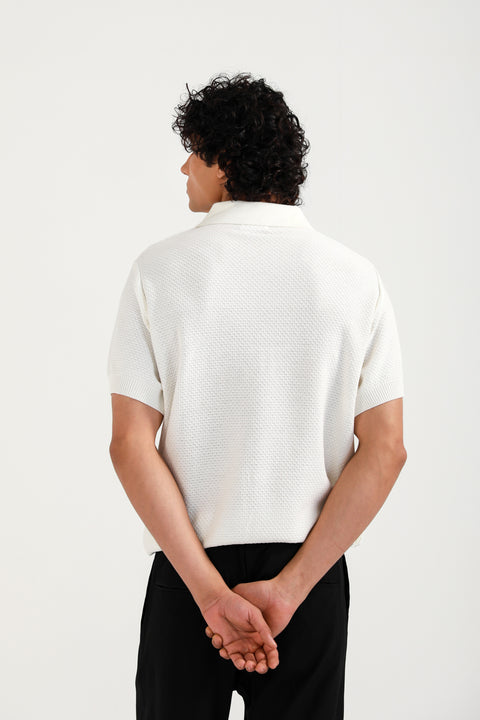 TEXTURED KNITTED POLO