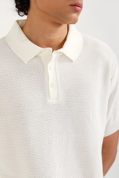 TEXTURED KNITTED POLO