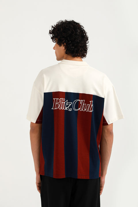 BAGGY FIT CONTRAST PANEL POLO