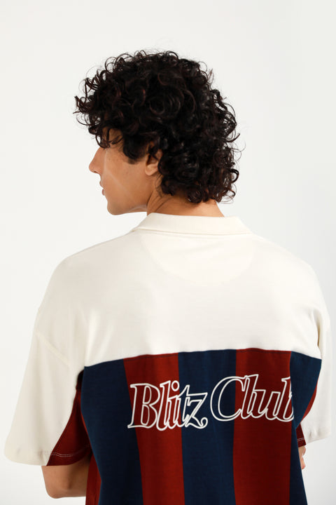 BAGGY FIT CONTRAST PANEL POLO