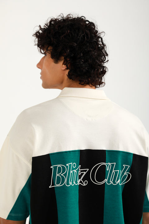 BAGGY FIT CONTRAST PANEL POLO