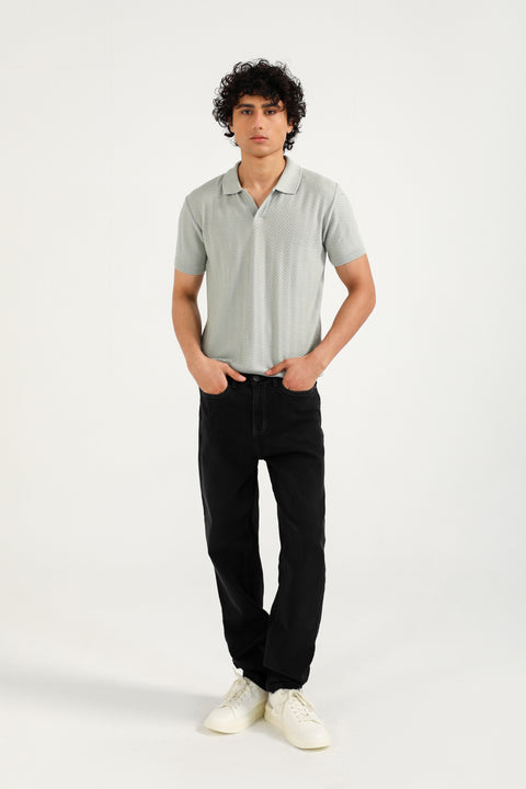 TEXTURED KNITTED POLO