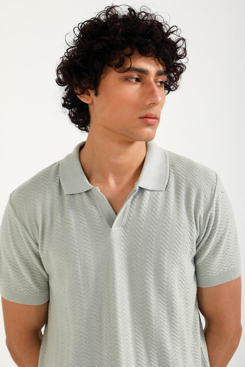 TEXTURED KNITTED POLO