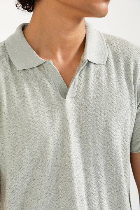TEXTURED KNITTED POLO
