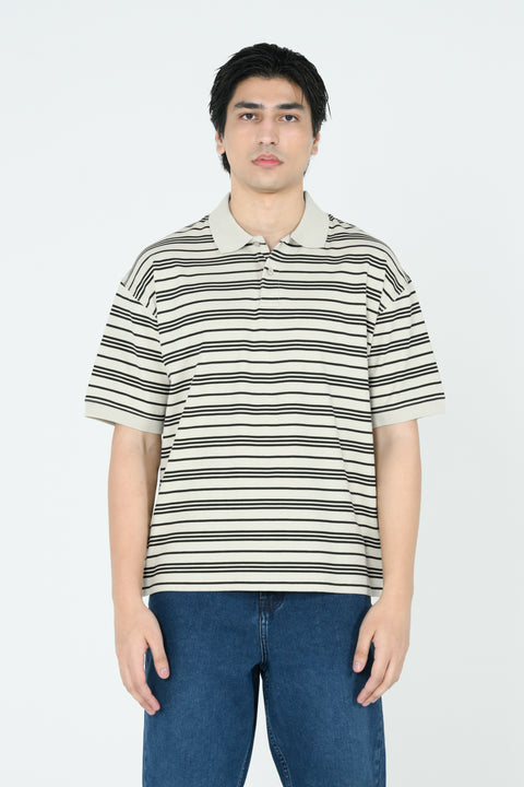 RELAXED FIT STRIPED POLO