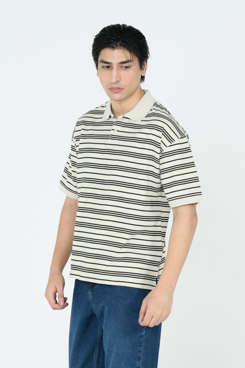 RELAXED FIT STRIPED POLO