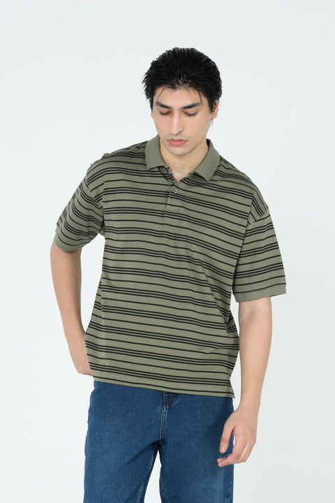 RELAXED FIT STRIPED POLO