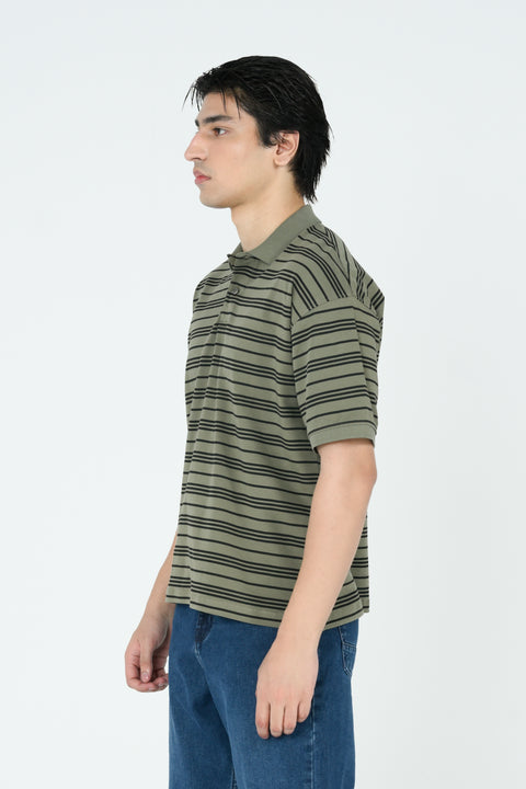 RELAXED FIT STRIPED POLO