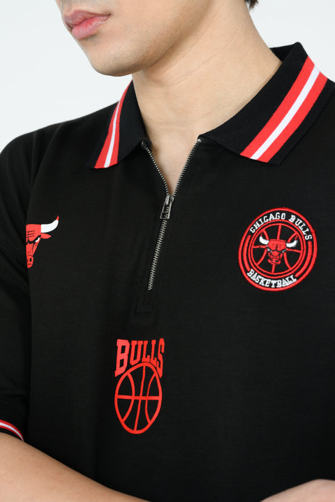 BOXY FIT ZIP PLACKET GRAPHIC POLO