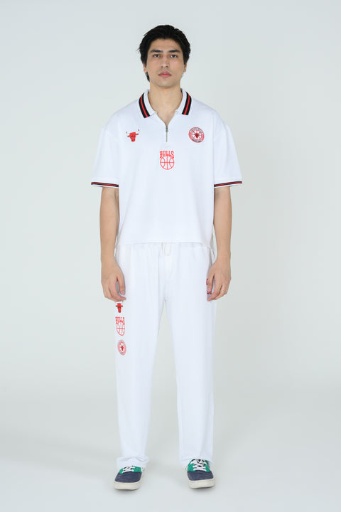 BOXY FIT ZIP PLACKET GRAPHIC POLO