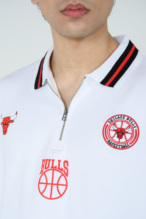 BOXY FIT ZIP PLACKET GRAPHIC POLO