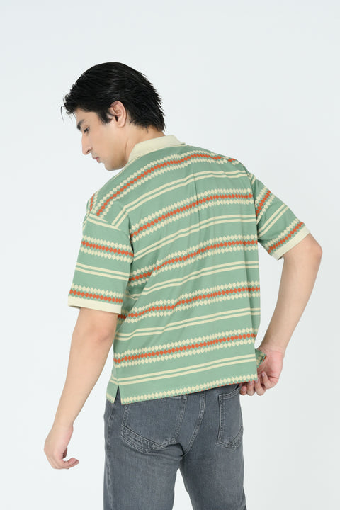 RELAXED FIT PRINTED POLO