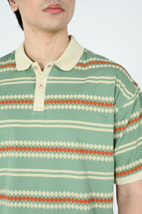 RELAXED FIT PRINTED POLO