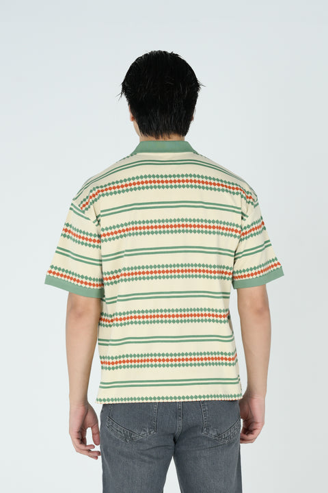 RELAXED FIT PRINTED POLO