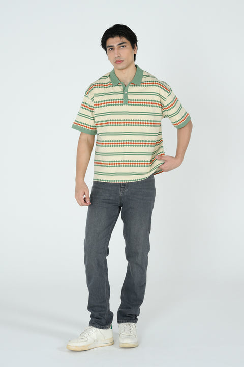 RELAXED FIT PRINTED POLO