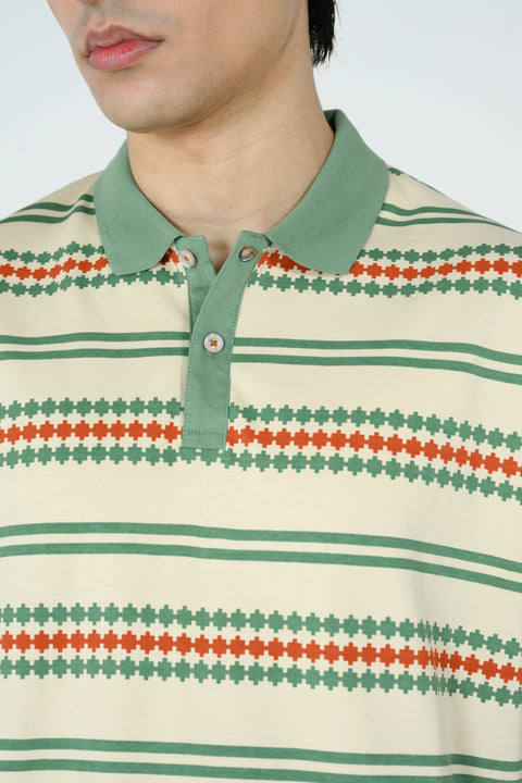 RELAXED FIT PRINTED POLO