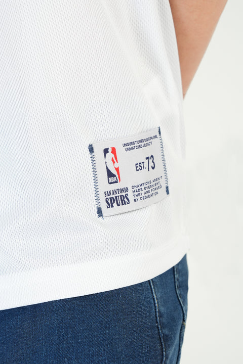RELAXED FIT MESH BUTTON DOWN BASEBALL JERSEY SHIRT