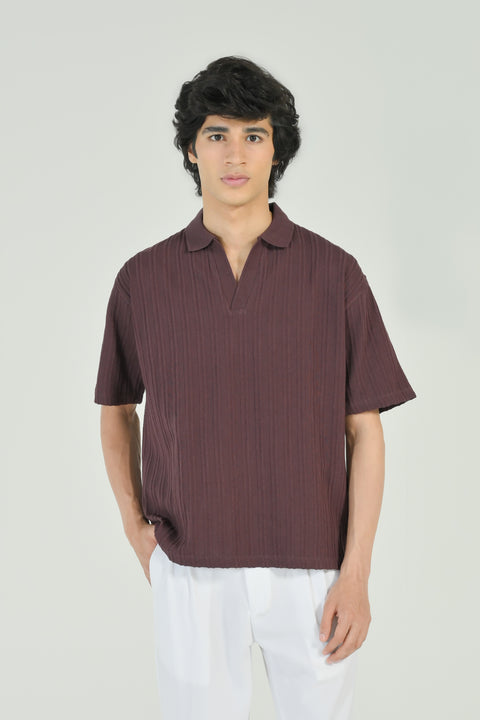 RELAXED FIT TEXTURED POLO