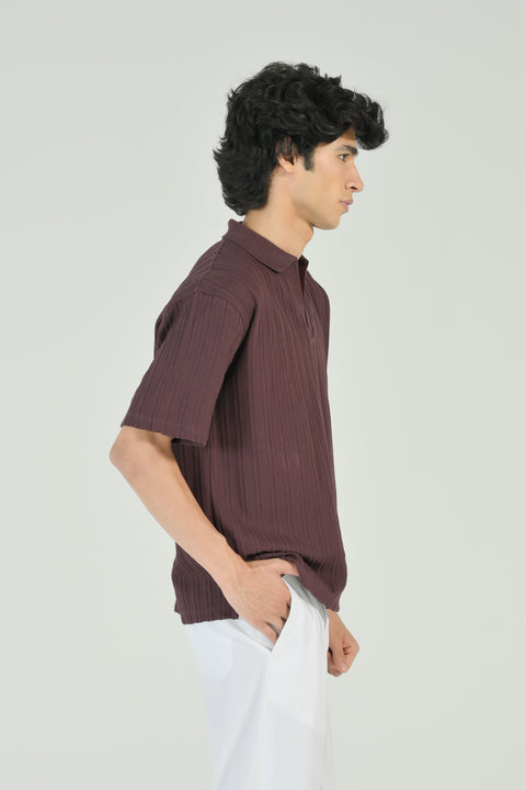 RELAXED FIT TEXTURED POLO