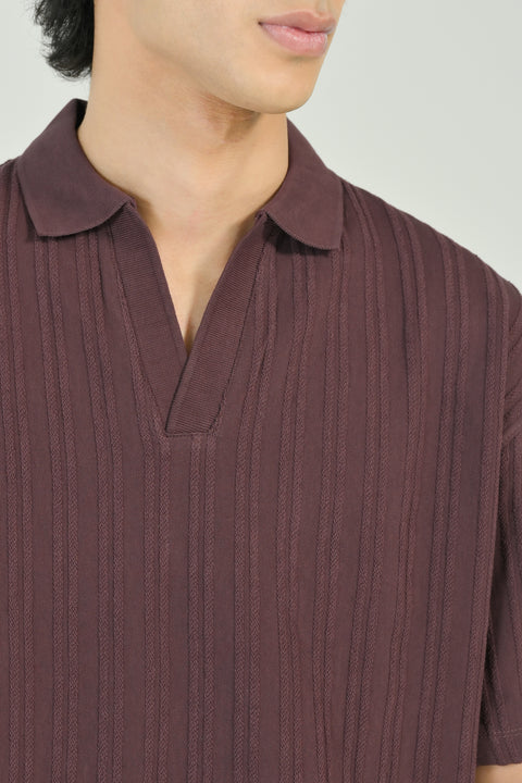 RELAXED FIT TEXTURED POLO
