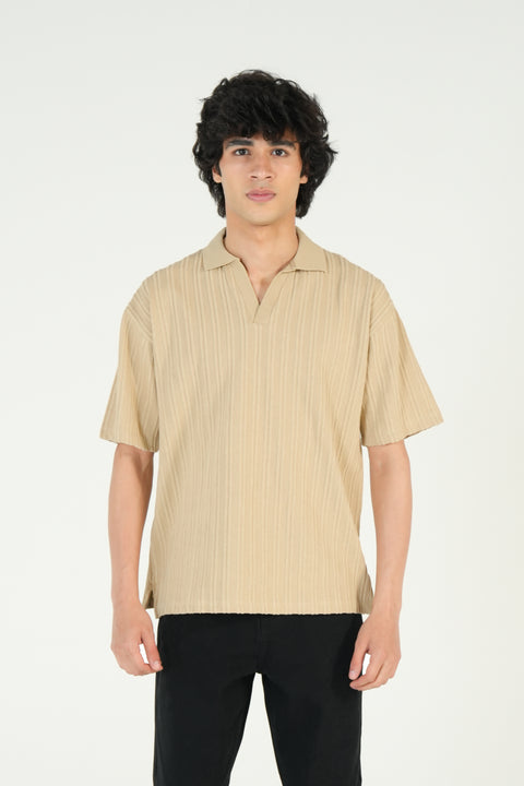 RELAXED FIT TEXTURED POLO